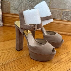 Michael Kors Tan Suede Platform Heels